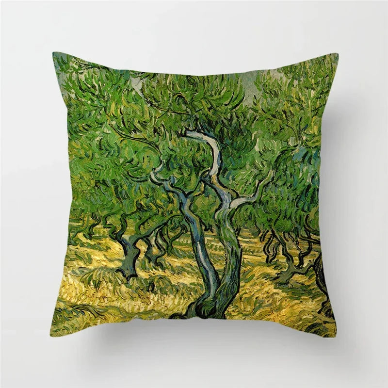 Axyaa Van Gogh Mandala Floral Throw Pillow Cover for Home Decor