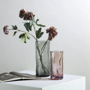 Axyaa Glass Cylinder Twisted Vase Modern Minimalist Designer Home Decor