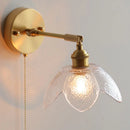 Axyaa Modern Glass Wall Lamp with Pull Chain Switch for Living Room