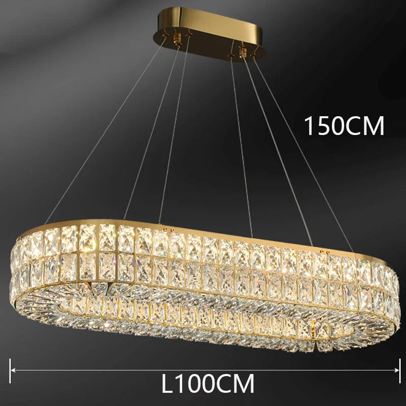 Axyaa Crystal Circle Pendant Light: Minimalist Modern Luxury for Elegant Bedrooms