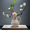 Axyaa Handmade Irregular Grain Ceramic Vase for Floral Arrangement