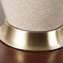 Axyaa Ceramic Table Lamp with Fabric Lampshade for Home Decor