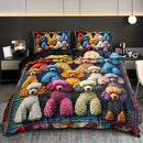 Axyaa Teddy Dog Toy Animal Print Quilt Cover Set with 2 Pillowcases