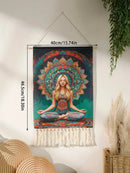 Macrame Yoga Wall Tapestry by Axyaa - Boho Meditation Goth Decor for Bedroom