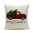 Axyaa Christmas Pickup Trucks Linen Cushion Covers 45x45 for Modern Home Decor
