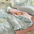 Axyaa Kapok Double-Layer Ruffle Leaf Edge Summer Quilt Set - 4 Piece