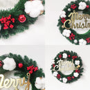 Axyaa Christmas Cotton Wreath Holiday Door Sign Ornaments Winter Decoration