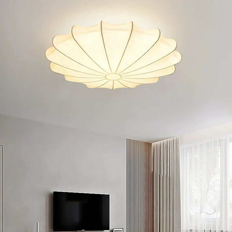 Axyaa Nordic LED Silk Ceiling Lamp - Modern Wabi Sabi Design