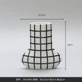 Axyaa Striped Wave Point Ceramic Vase - Geometric Flower Pot Home Decor