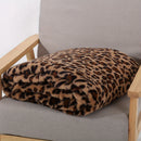 Axyaa Leopard Print Faux Fur Throw Blanket, Cozy Retro Style Luxe for Couch & Bed
