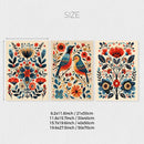 Retro Scandinavian Flower Birds Canvas Wall Art Print by Axyaa