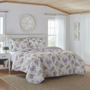 Axyaa Keighley Lilac King Quilt Set with Matching Shams