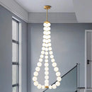 Axyaa Nordic Copper LED Chandelier for Modern Home Decor