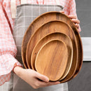 Axyaa Acacia Wood Plate Set for Serving Cake, Dessert, Fruit, Sushi