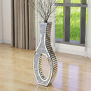 Axyaa Silver Crystal Hollow Floor Vase 30” Tall