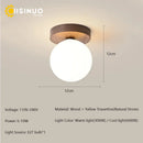 Axyaa Stone Downlight Ceiling Lamp with Wood & Travertine for Home Decor