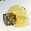 Axyaa Amber Glass Vase with Artificial Flowers for Desk Decoration & Room Aesthetic