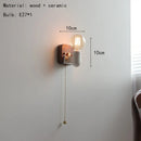 Axyaa Dark Wood Wall Lamp for Bedroom Stairs Dining Room Lighting