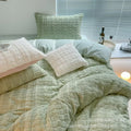 Axyaa Winter Rabbit Velvet Four-Piece Bedding Set in Solid Color