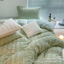 Axyaa Winter Rabbit Velvet Four-Piece Bedding Set in Solid Color