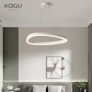 Axyaa Brushed LED Chandelier, Ceiling-Mounted Black&White Lighting for Living Room