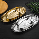 Axyaa Stainless Steel Golden Snack Plate for Serving, Restaurant Tableware