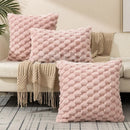 Axyaa Soft Plush Pineapple Grid Turtle Cushion Cover Cream White Sofa Pillow Cover
