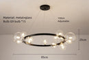Axyaa Nordic Glass Pendant Light in Black Gold Metal for Parlor & Bedroom