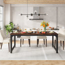 Axyaa Industrial Dining Table for 6-8 Person with Metal Frame