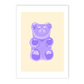 Purple Bear Love Wall Art Canvas Painting by Axyaa- Aesthetic Bedroom Decor