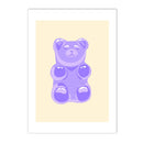 Purple Bear Love Wall Art Canvas Painting by Axyaa- Aesthetic Bedroom Decor