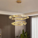 Axyaa Crystal Pendant Lamp: Modern LED Ceiling Light for Luxury Living Rooms