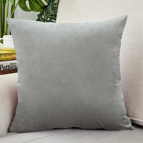 Light Gray Velvet Cushion Cover 45*45 - Axyaa Home Decor