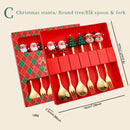 Axyaa Christmas Party Dinnerware Set with Tree Design Cutlery