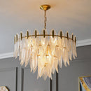 Axyaa Glass Chandelier: Luxury Pendant Lamp for Living Room Lighting