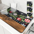Axyaa Christmas Fir Snow Kitchen Drying Mat