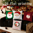 Axyaa Santa Claus Christmas Cushions for Sofa, Bedroom, Car - Rectangular Pillow Cover