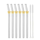 Axyaa Flower Glass Straw Set - 6pcs for Juice Smoothies Milk Party Bar