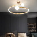 Axyaa Circular LED Pendant Lamp: Modern Home Decor Chandelier for Dining, Kitchen, Bedroom