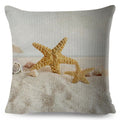Axyaa Starfish Print Linen Pillowcase for Home & Car Decor