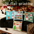 Axyaa Christmas Cartoon Pillow Covers for Sofa, Bedroom, Car - Rectangular Back Cushion