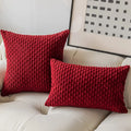 Axyaa Fluffy Corduroy Cushion Cover - Nordic Orange Throw Pillow for Home Decor