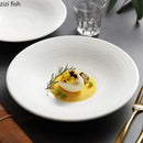 Axyaa Small Foot Ceramic Bowl Set for Salad, Soup, Noodles, Sashimi - Restaurant Tableware