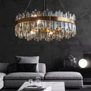Axyaa Crystal Chandelier: Elegant Large Room Lighting for Home, Villa, or Exhibition Hall