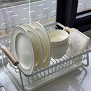 Axyaa Iron Dish Drying Rack with Drainboard for Kitchen Counter