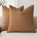Axyaa Checked Cushion Cover White Grey Blue Green Ivory Autumn Decor Home Sofa