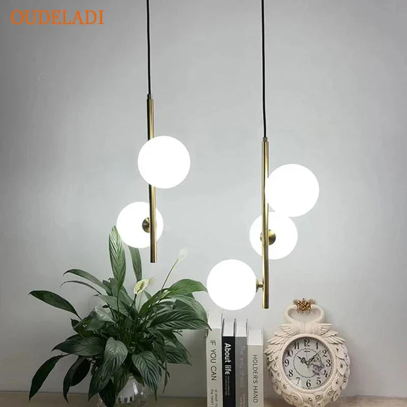 Nordic Glass Ball LED Pendant Lights - Axya Brand Modern Decor Fixture