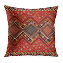 Axyaa Red Moroccan Short Plush Ethnic Style Cushion Cover for Home Decoration