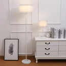 Axyaa Nordic Black/White Fabric Floor Lamp - Minimalist High Living Room Table Lamp