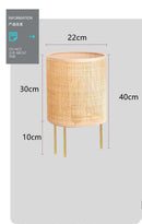 Axyaa Bamboo Rattan Table Lamp - Japanese Style Bedroom Decor